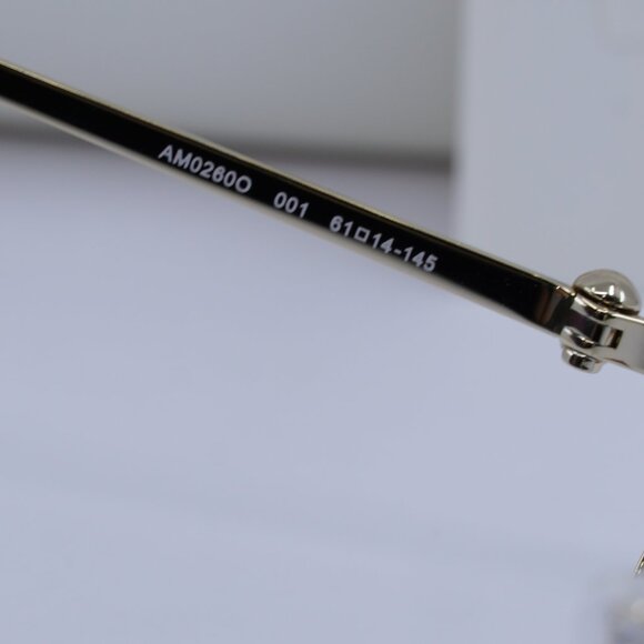 Alexander McQueen AM0260O 001 Aviator Eyeglasses 61mm - Gold - Picture 8 of 10